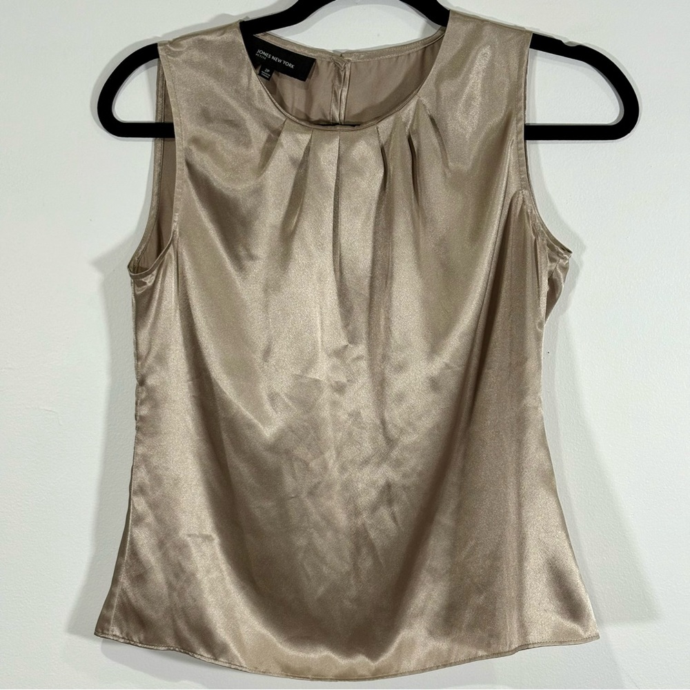 Jones New York Champagne Beige Sleeveless Blouse